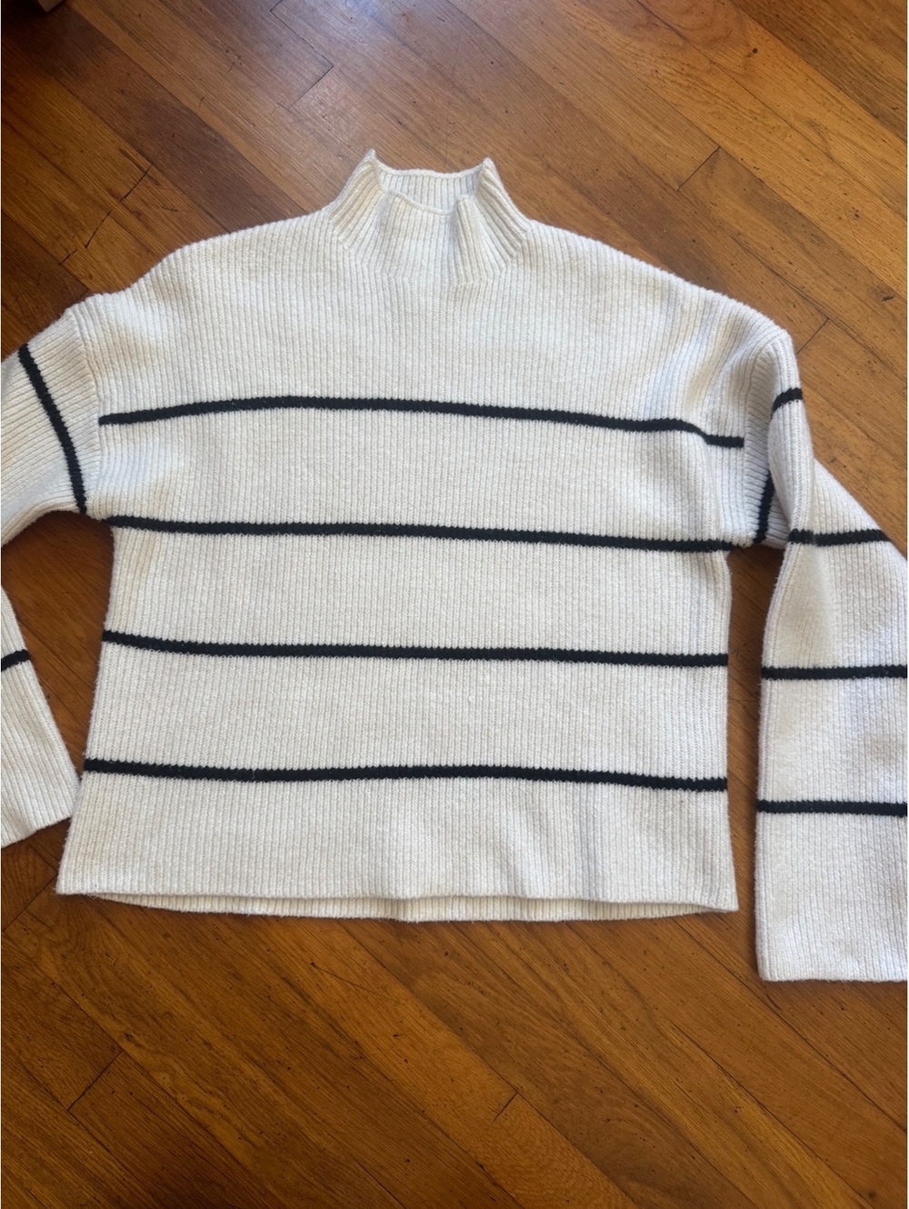 Abercrombie & Fitch Oversized Wool Blend Striped Mock Neck Sweater XS